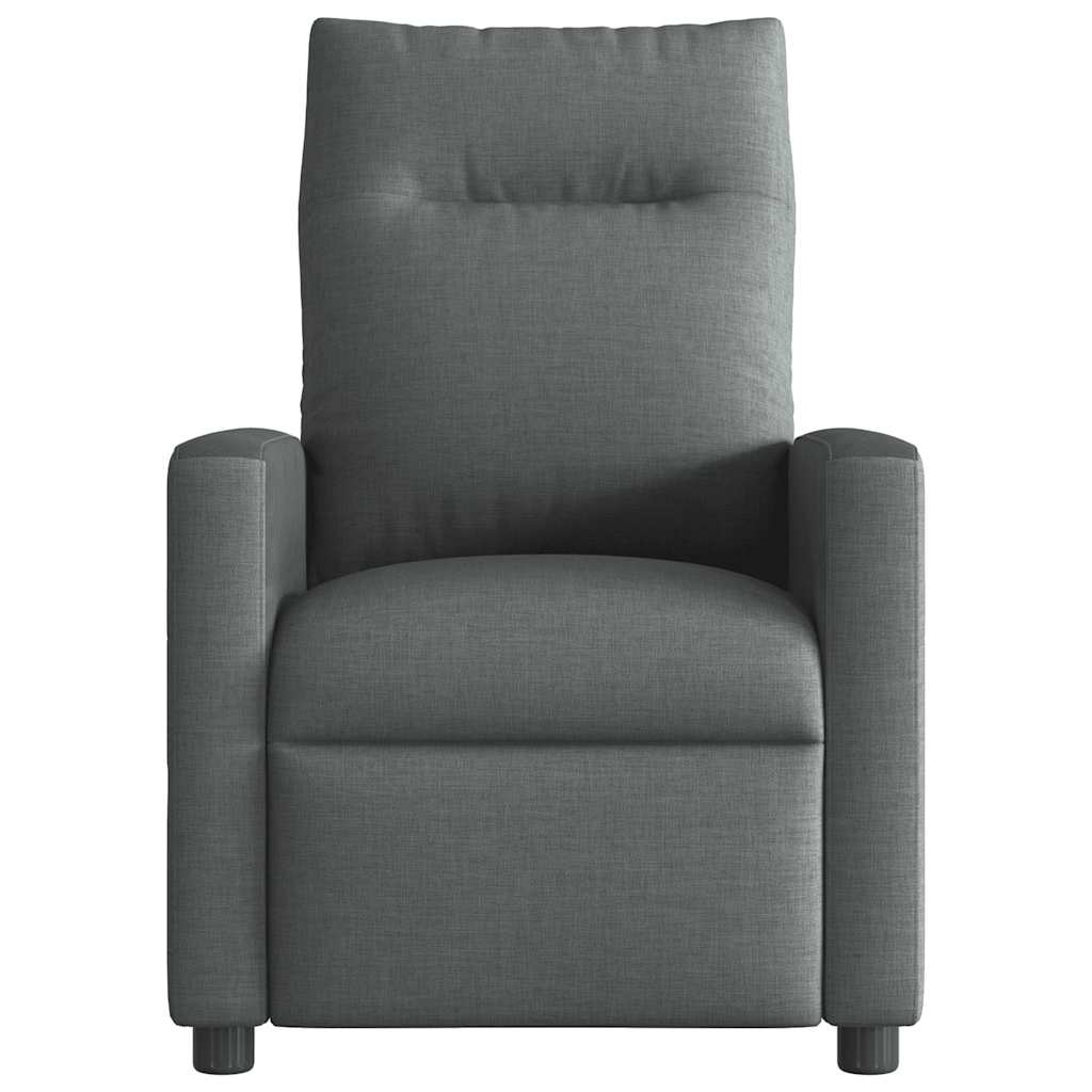 vidaXL Fotoliu electric de masaj rabatabil, gri închis, textil