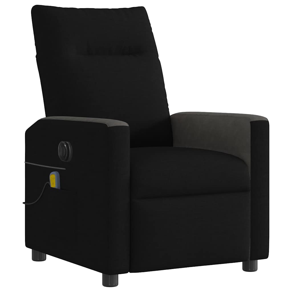 vidaXL Fotoliu electric de masaj rabatabil, negru, textil vidaXL Fotoliu electric de masaj rabatabil, negru, textil