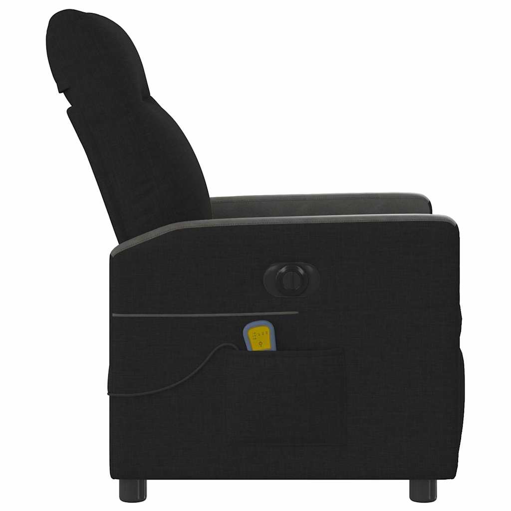 vidaXL Fotoliu electric de masaj rabatabil, negru, textil vidaXL Fotoliu electric de masaj rabatabil, negru, textil