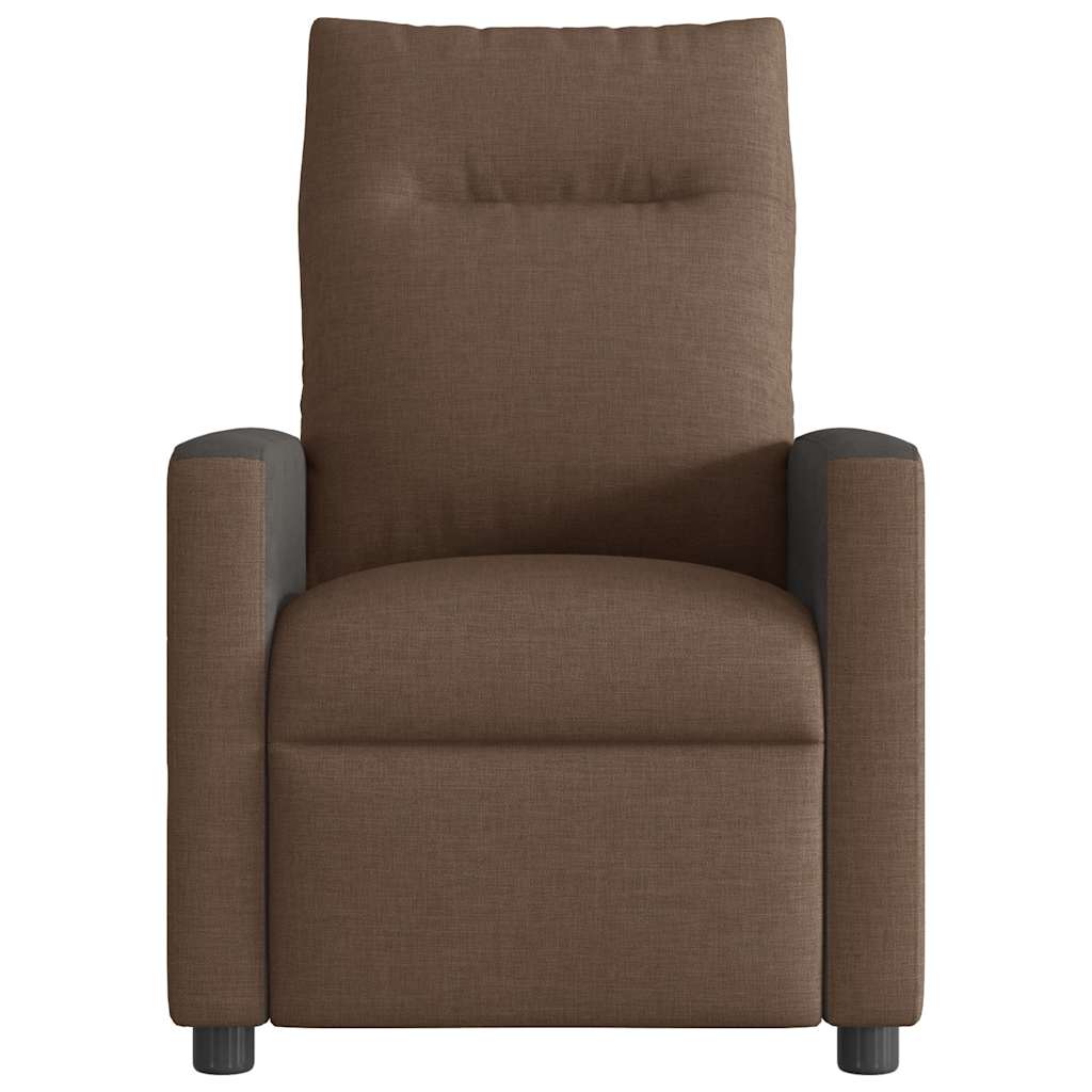 vidaXL Fotoliu electric de masaj rabatabil, maro, textil