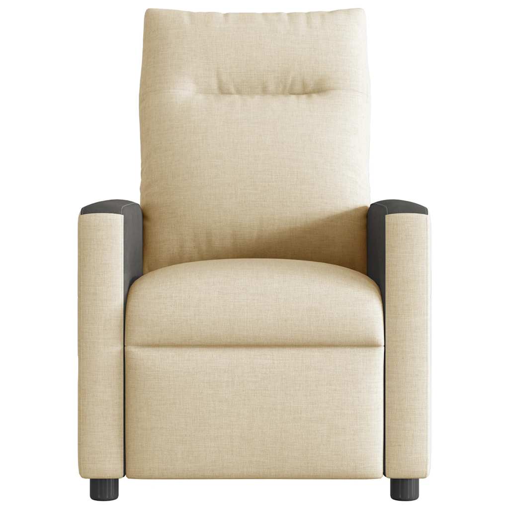 vidaXL Fotoliu electric de masaj rabatabil, crem, textil