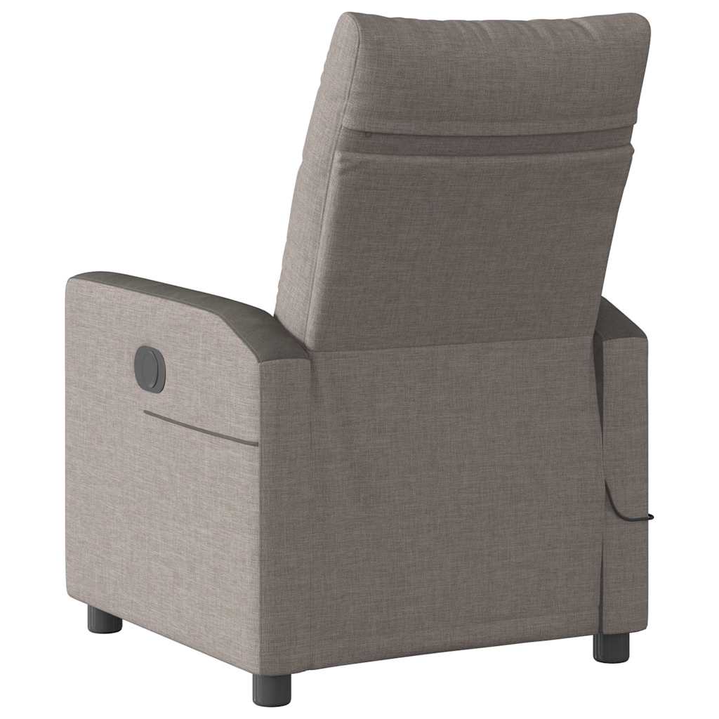vidaXL Fotoliu electric de masaj rabatabil, gri taupe, textil