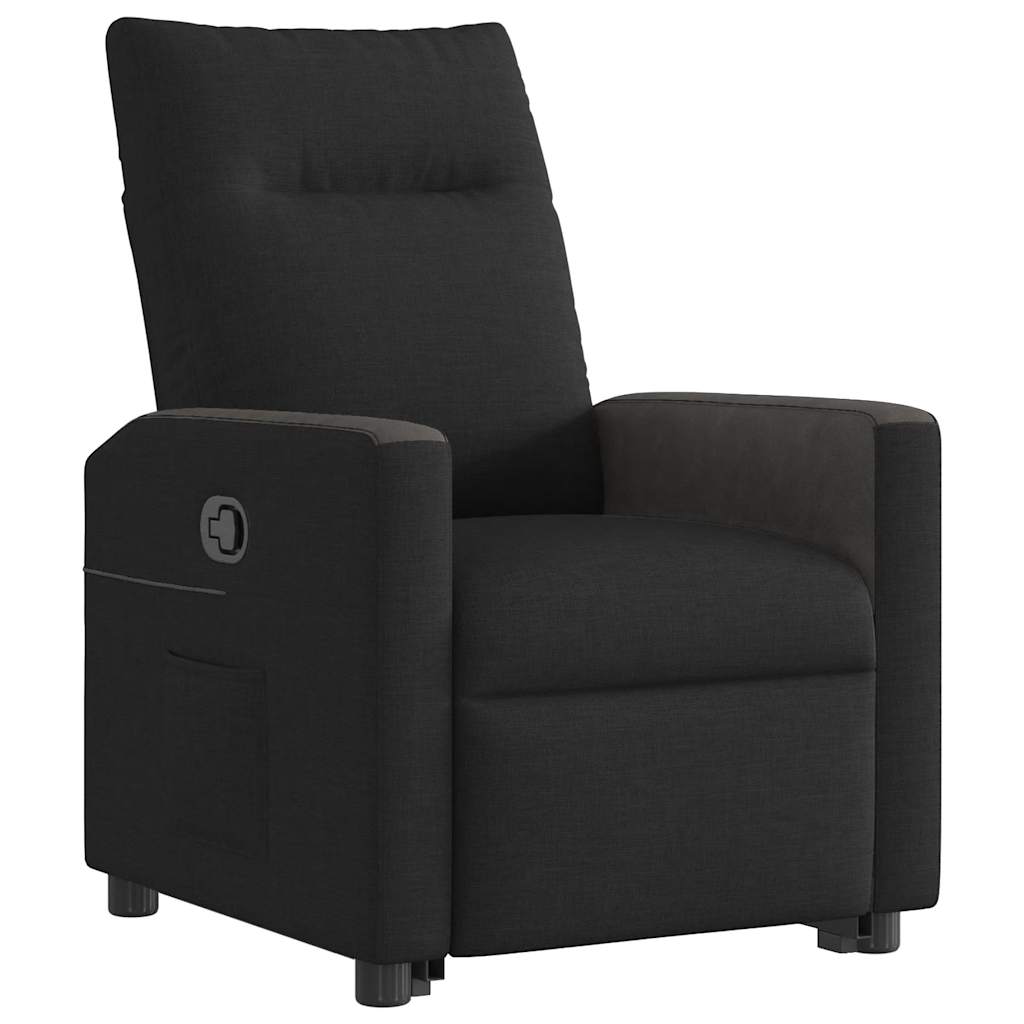 vidaXL Fotoliu rabatabil cu ridicare pe verticală, negru, textil