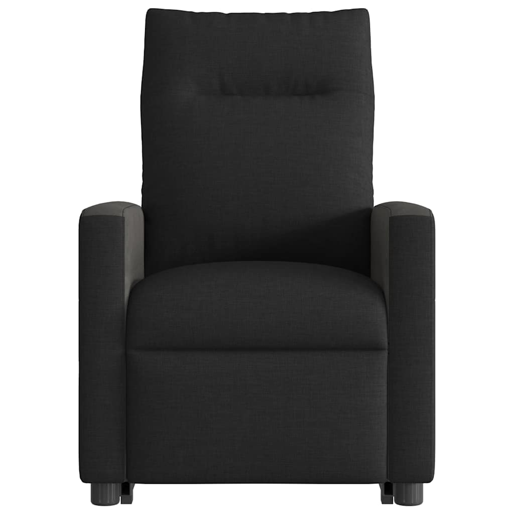 vidaXL Fotoliu rabatabil cu ridicare pe verticală, negru, textil