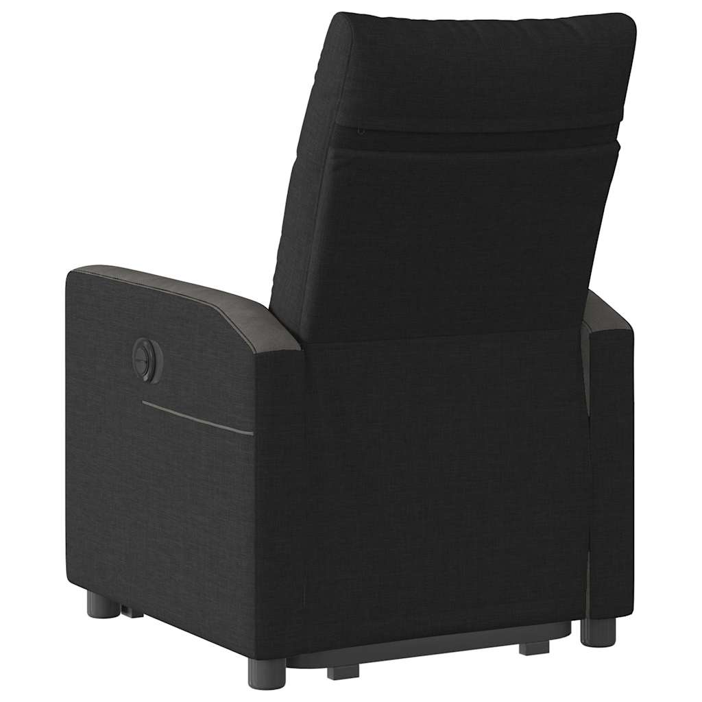 vidaXL Fotoliu rabatabil cu ridicare pe verticală, negru, textil