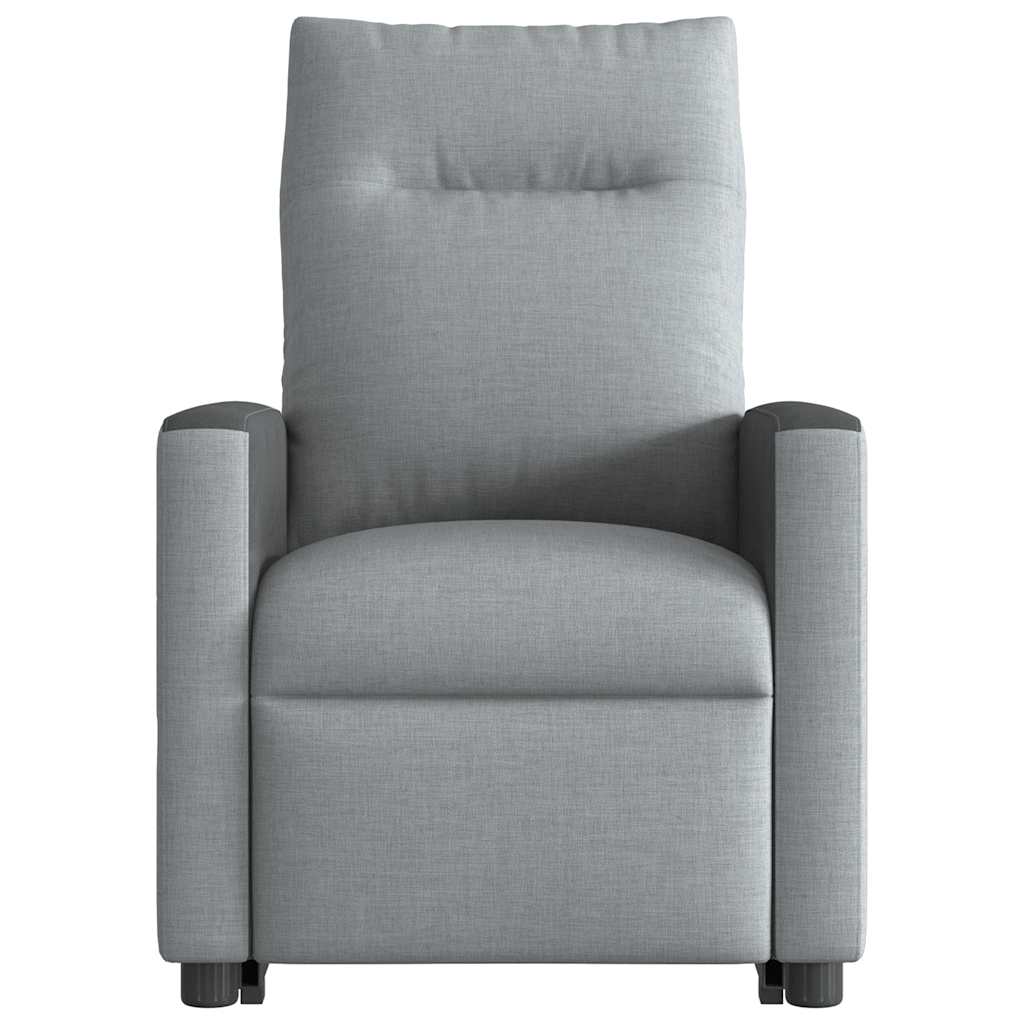 vidaXL Fotoliu electric rabatabil cu ridicare, gri deschis, textil