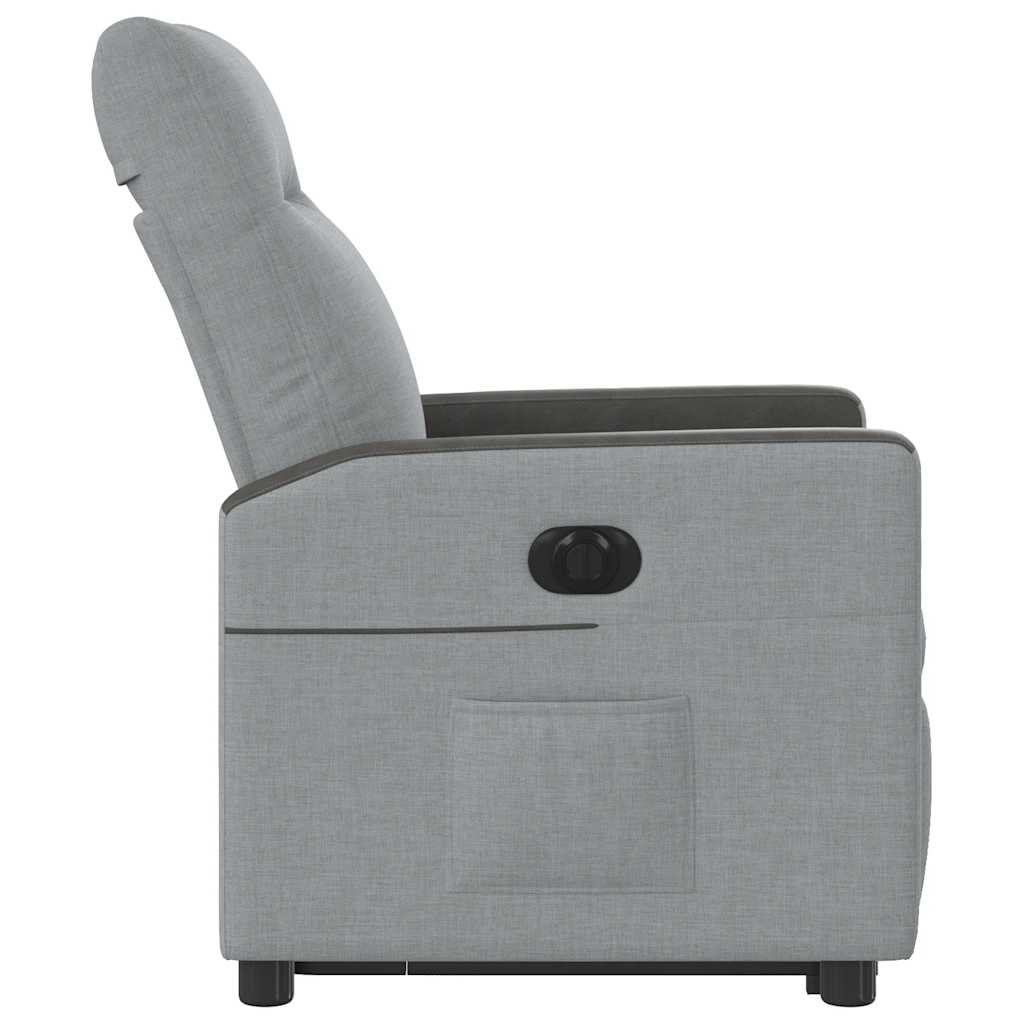 vidaXL Fotoliu electric rabatabil cu ridicare, gri deschis, textil