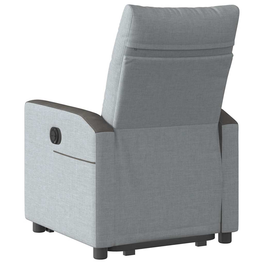 vidaXL Fotoliu electric rabatabil cu ridicare, gri deschis, textil
