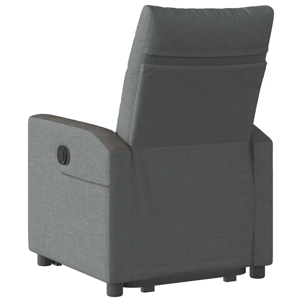 vidaXL Fotoliu electric rabatabil cu ridicare, gri închis, textil
