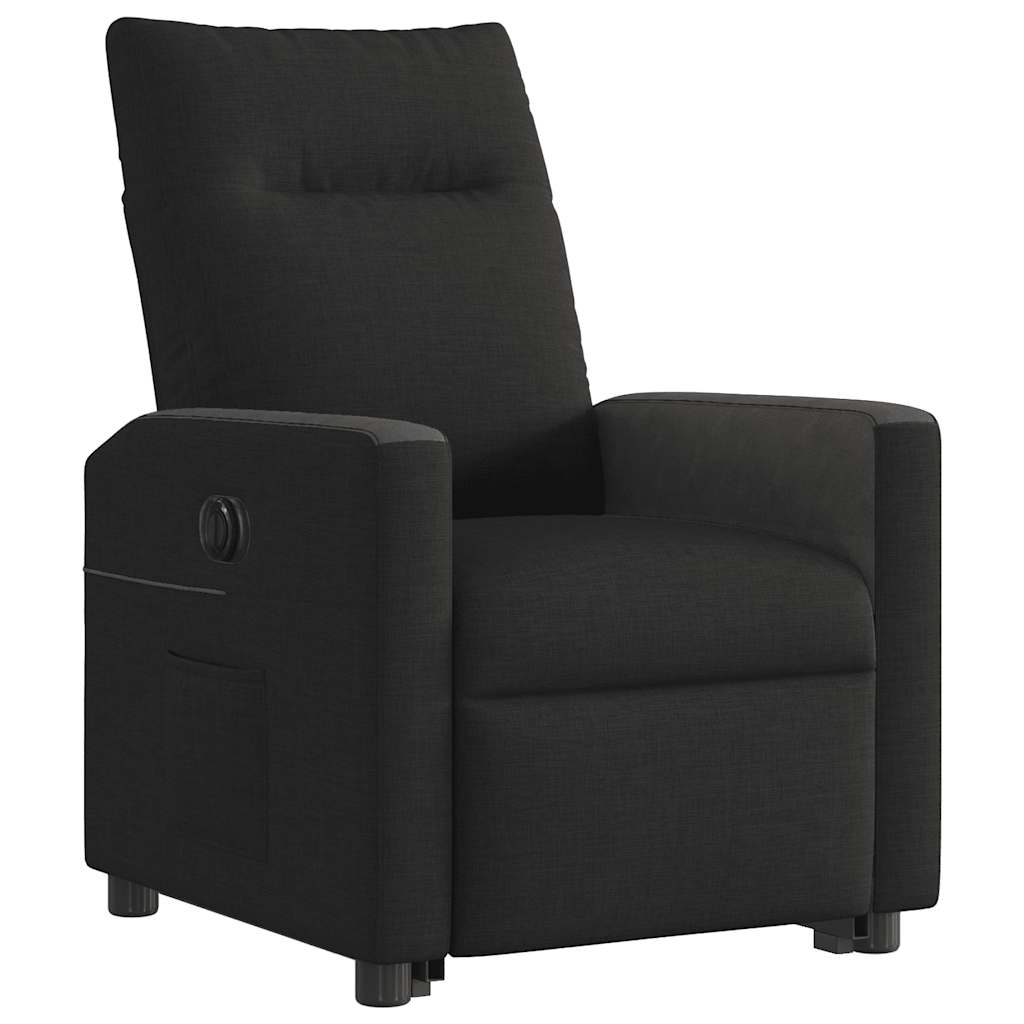 vidaXL Fotoliu electric rabatabil cu ridicare, negru, textil