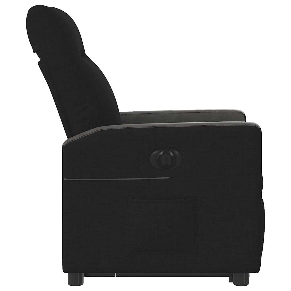 vidaXL Fotoliu electric rabatabil cu ridicare, negru, textil