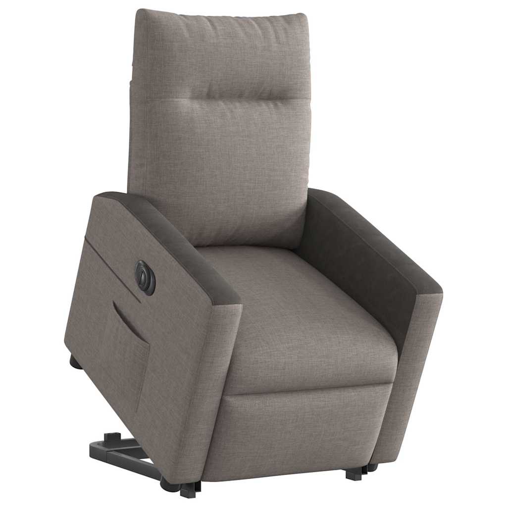 vidaXL Fotoliu electric rabatabil cu ridicare, gri taupe, textil