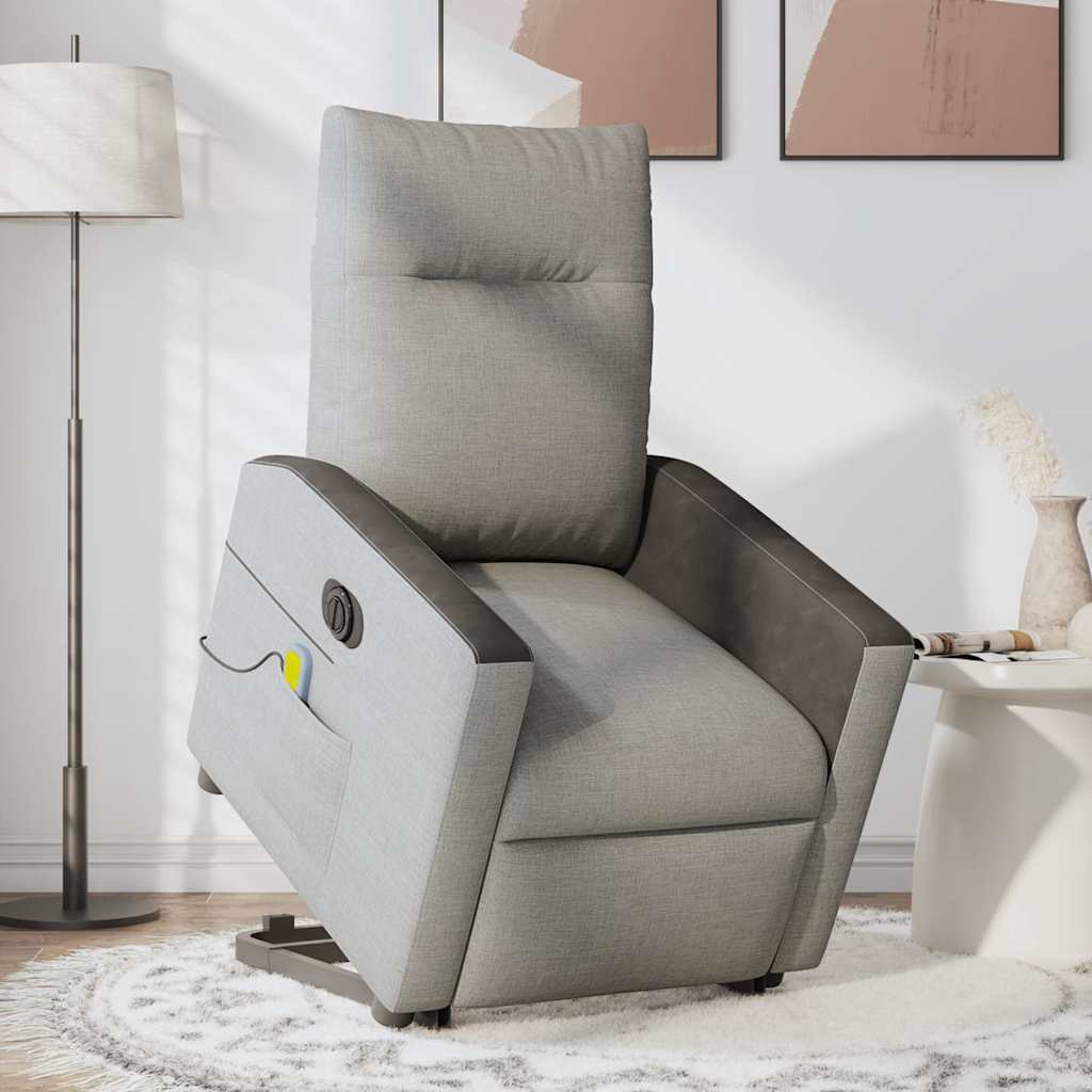 vidaXL Scaun electric pentru masaj picioare în picioare stofa gri nor vidaXL Scaun electric pentru masaj picioare în picioare stofa gri nor