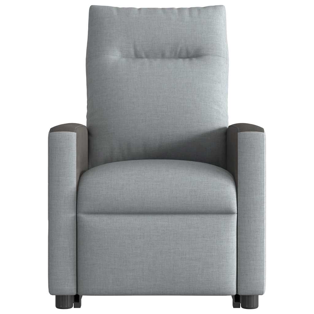 vidaXL Fotoliu electric masaj rabatabil cu ridicare, gri închis textil