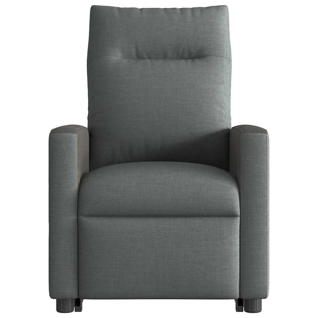 vidaXL Fotoliu electric masaj rabatabil cu ridicare, gri închis textil