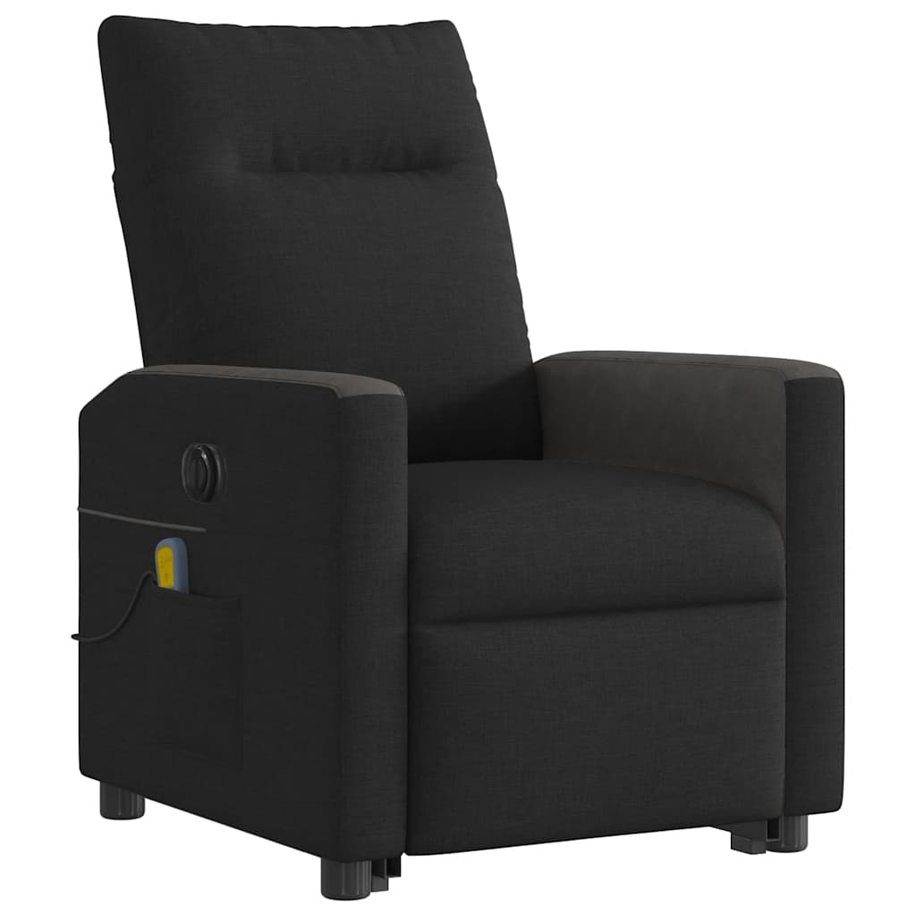 vidaXL Fotoliu electric de masaj rabatabil cu ridicare, negru, textil