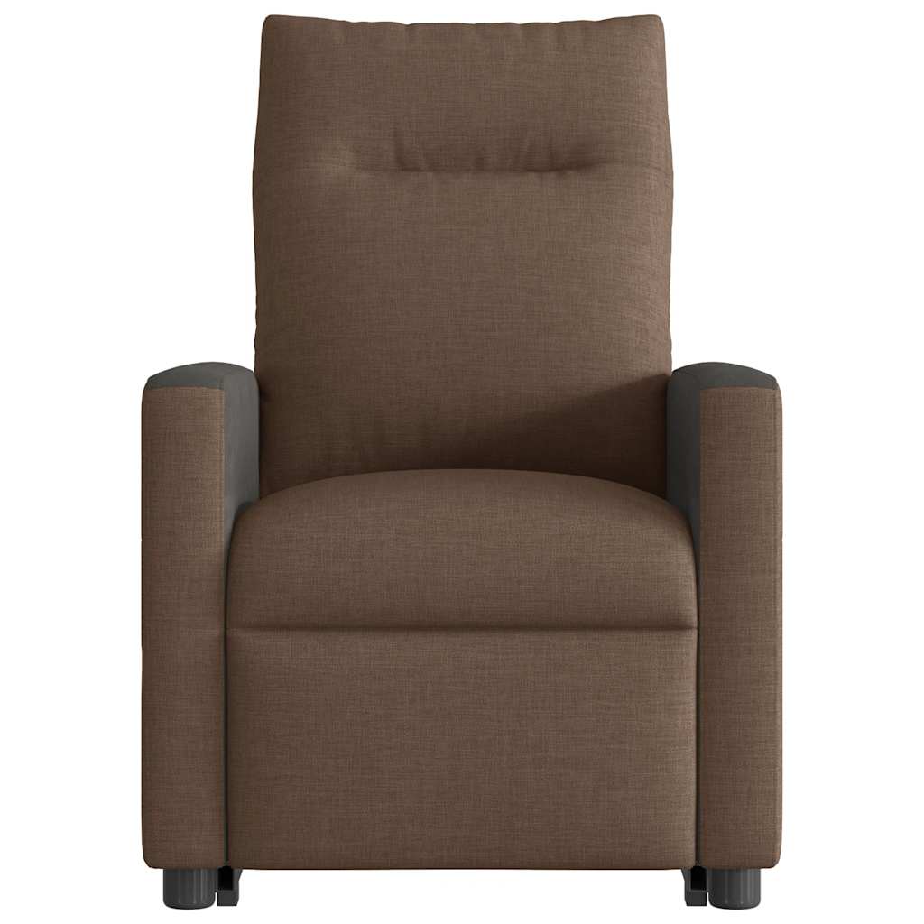 vidaXL Fotoliu electric de masaj rabatabil cu ridicare, maro, textil