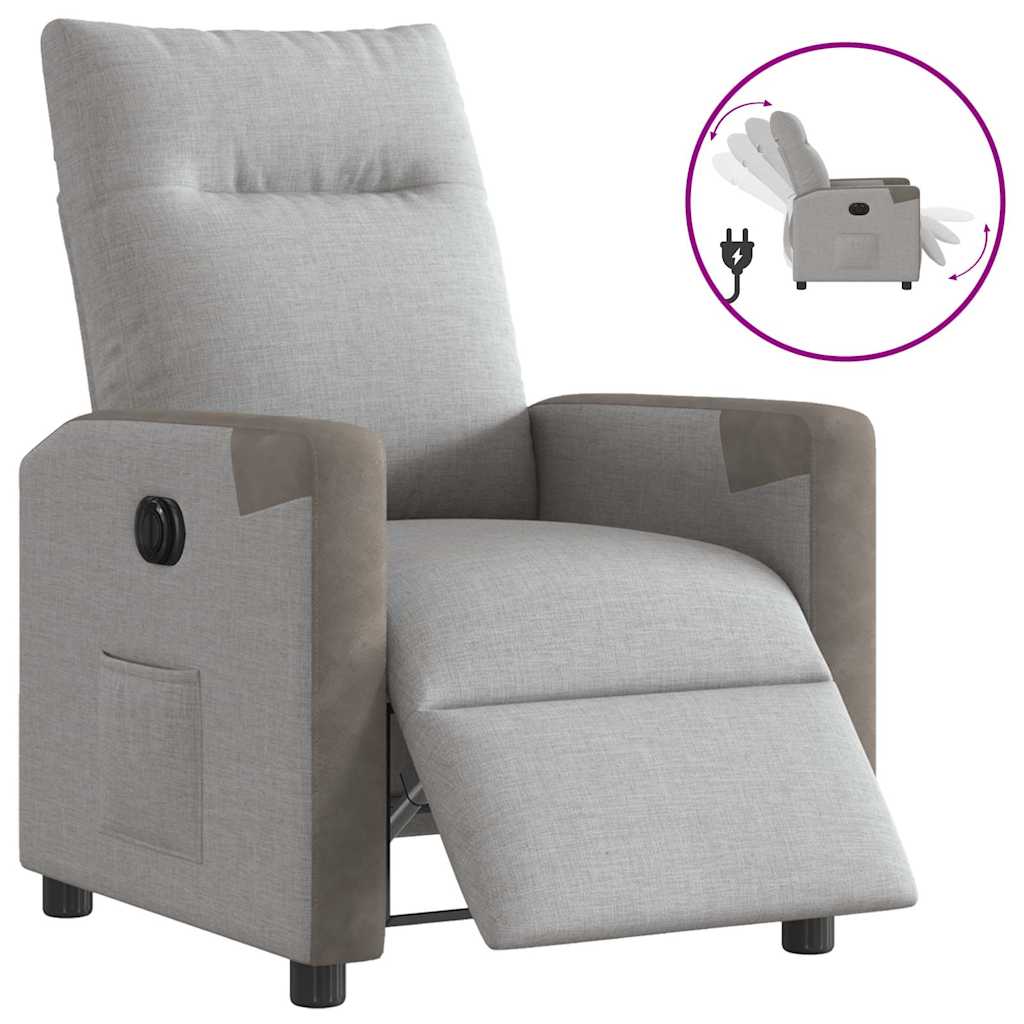 vidaXL Scaun reclinabil electric Cloud Grey Fabric vidaXL Scaun reclinabil electric Cloud Grey Fabric