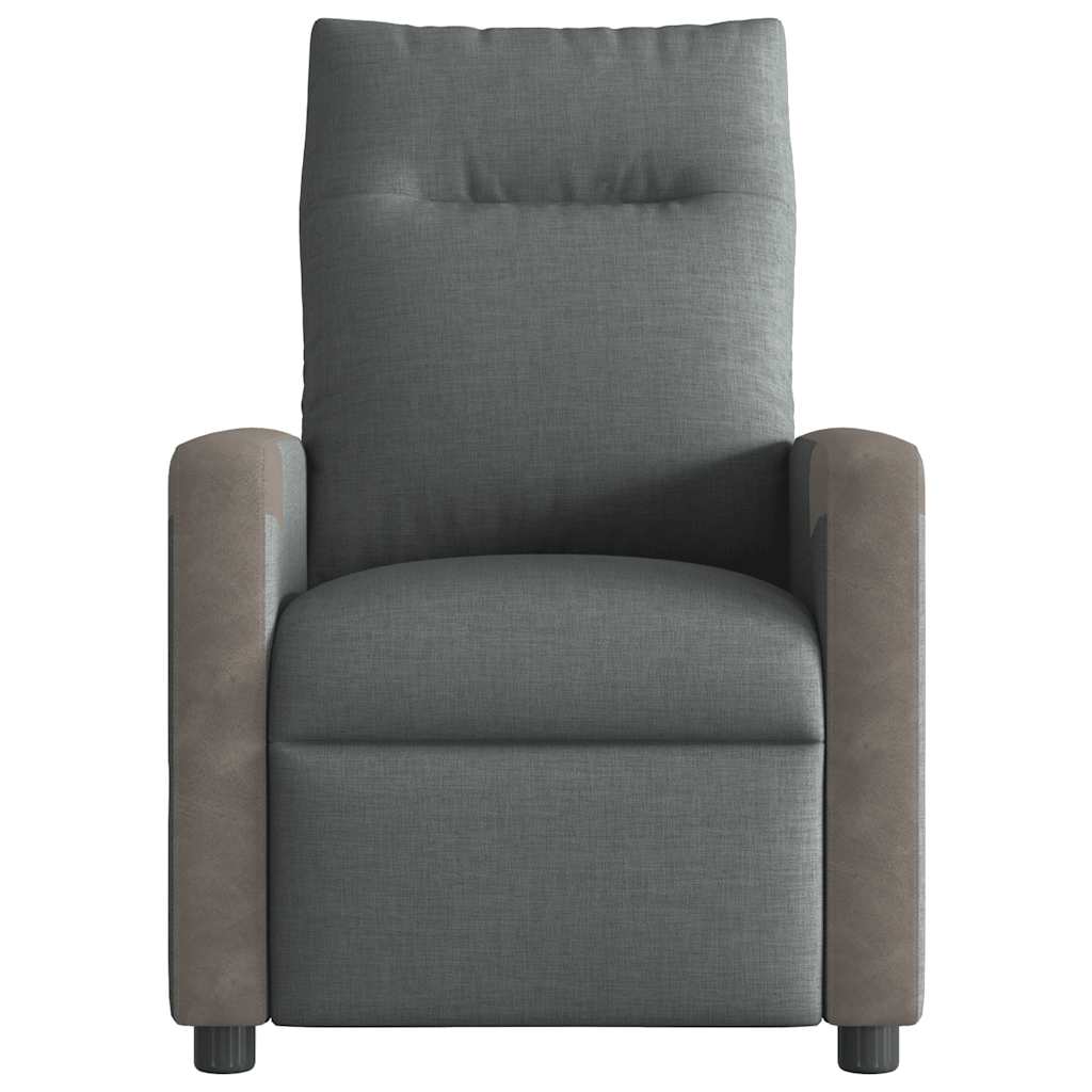 vidaXL Fotoliu rabatabil electric, gri închis, material textil