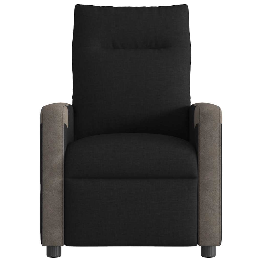 vidaXL Fotoliu rabatabil electric, negru, material textil