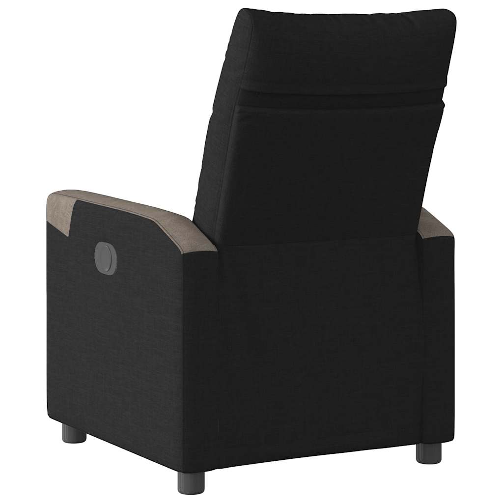 vidaXL Fotoliu rabatabil electric, negru, material textil