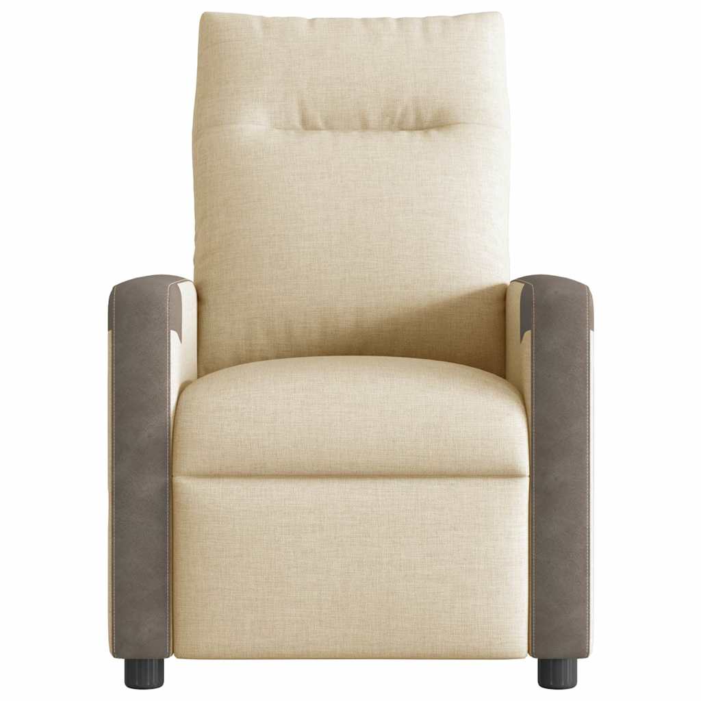 vidaXL Fotoliu rabatabil electric, crem, material textil