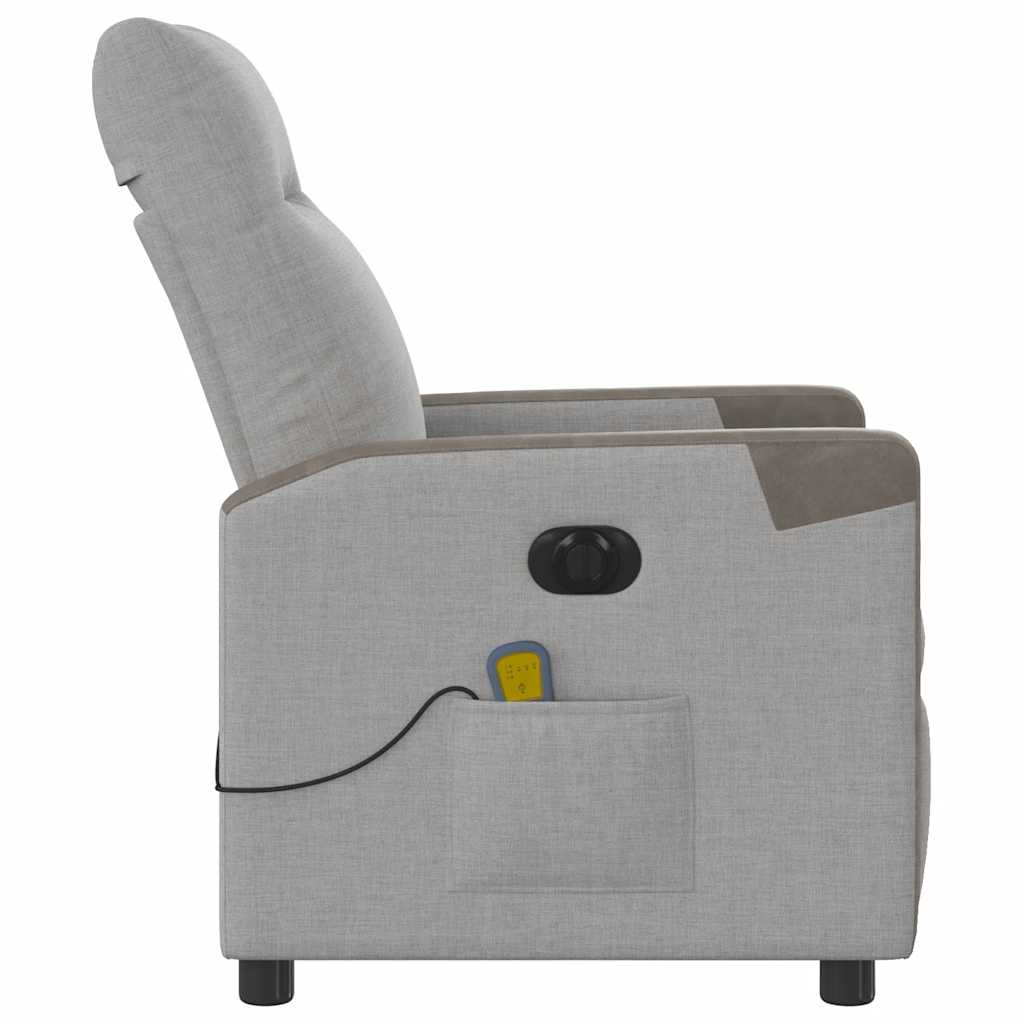 vidaXL Scaun reclinabil electric pentru masaj Cloud Grey Fabric vidaXL Scaun reclinabil electric pentru masaj Cloud Grey Fabric
