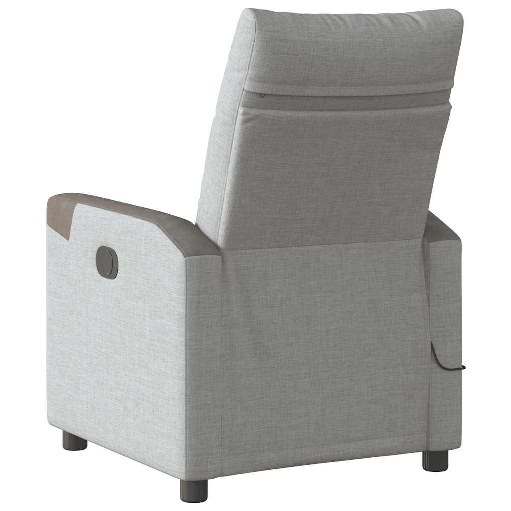 vidaXL Scaun reclinabil electric pentru masaj Cloud Grey Fabric vidaXL Scaun reclinabil electric pentru masaj Cloud Grey Fabric