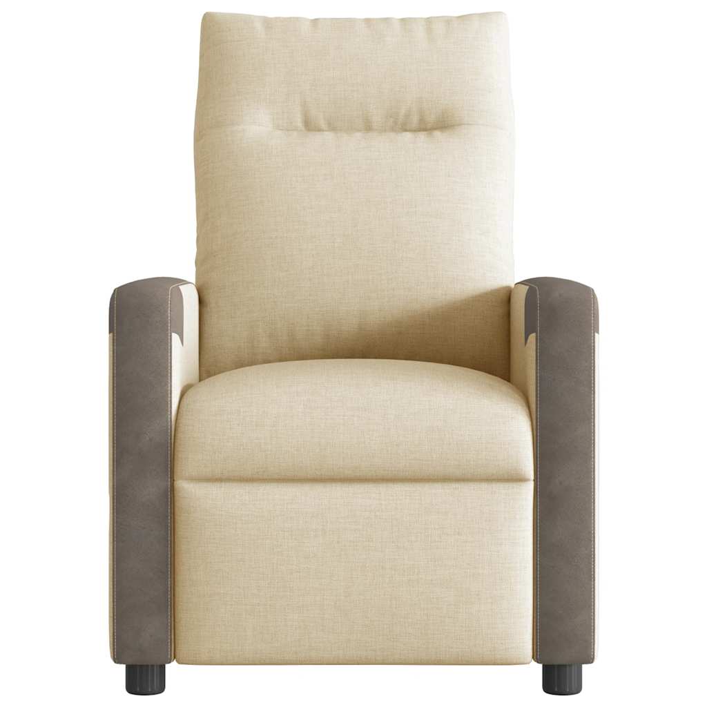 vidaXL Fotoliu electric de masaj rabatabil, crem, textil