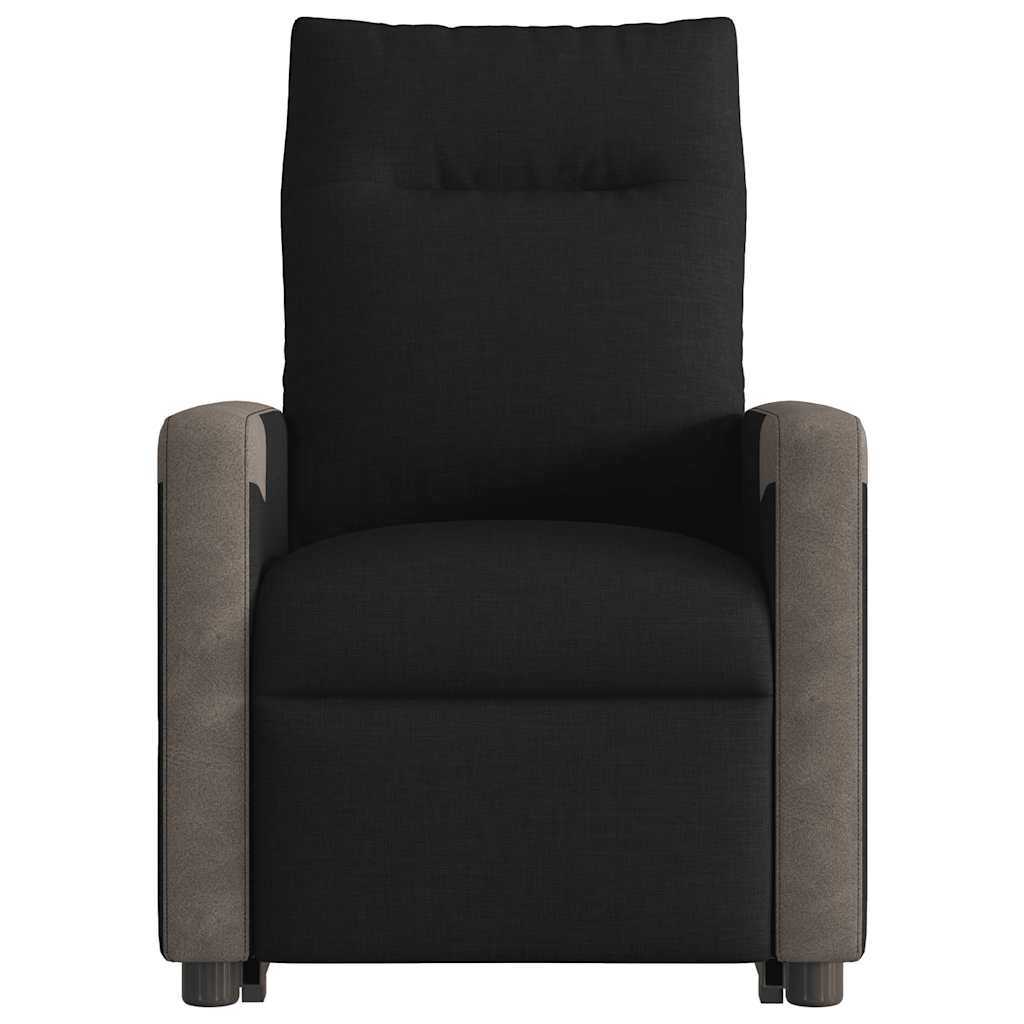 vidaXL Fotoliu electric rabatabil cu ridicare, negru, textil