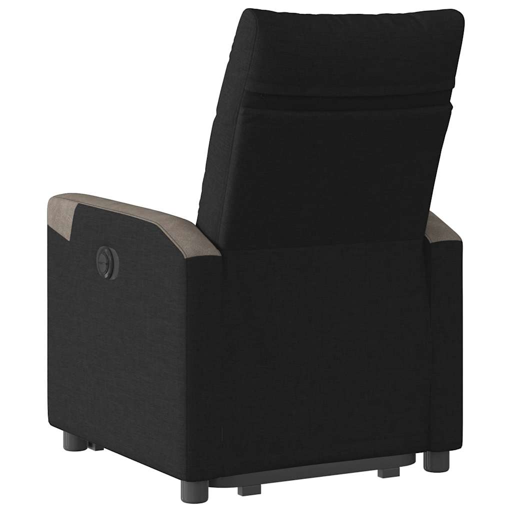 vidaXL Fotoliu electric rabatabil cu ridicare, negru, textil