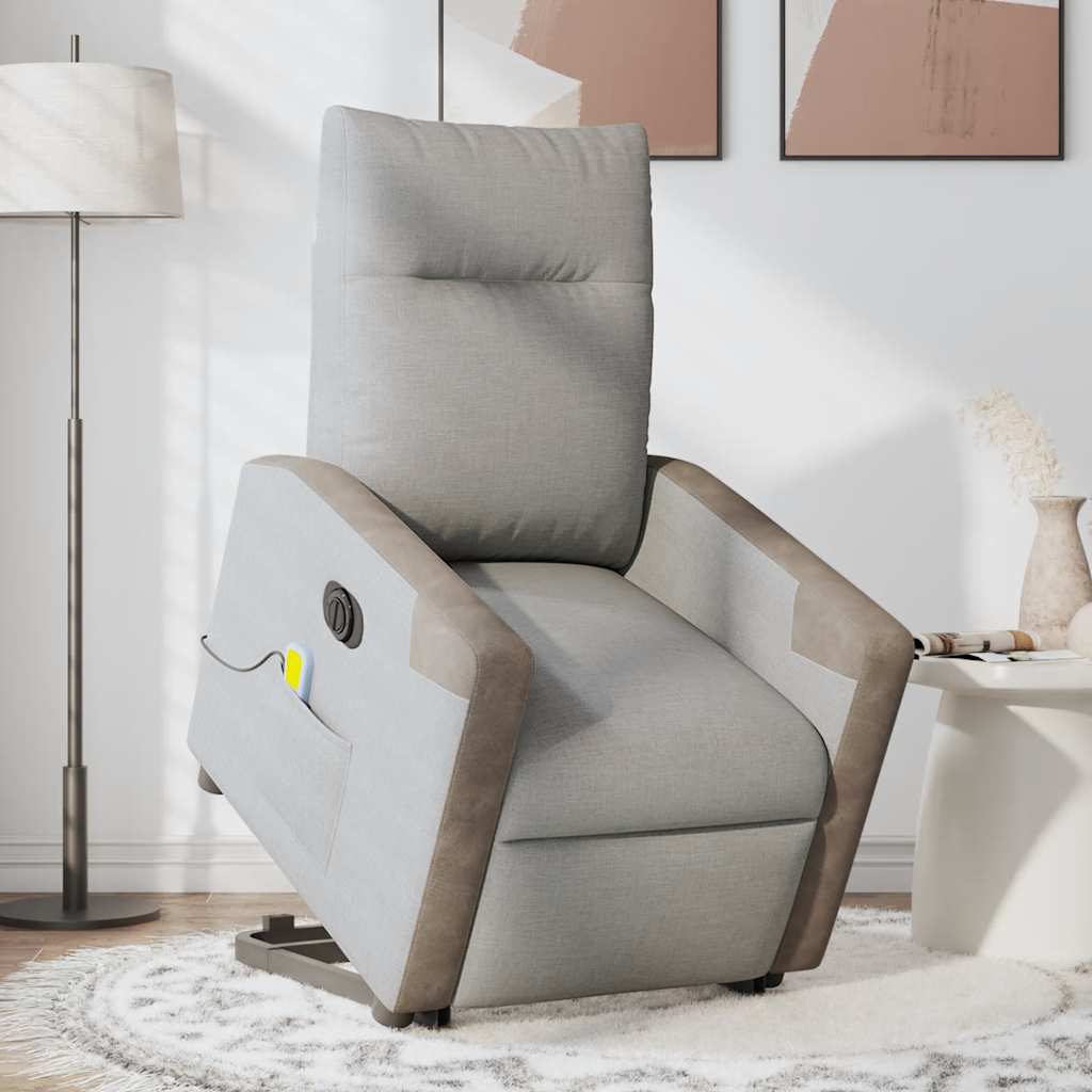 vidaXL Scaun electric pentru masaj picioare în picioare stofa gri nor