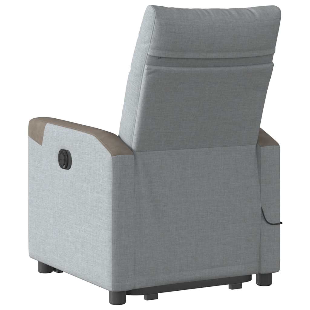 vidaXL Fotoliu electric masaj rabatabil cu ridicare, gri închis textil