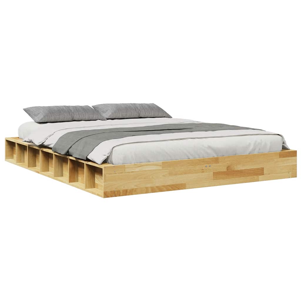 vidaXL Cadru de pat fără saltea 140x200 cm din lemn masiv de stejar vidaXL Cadru de pat fără saltea 140x200 cm din lemn masiv de stejar