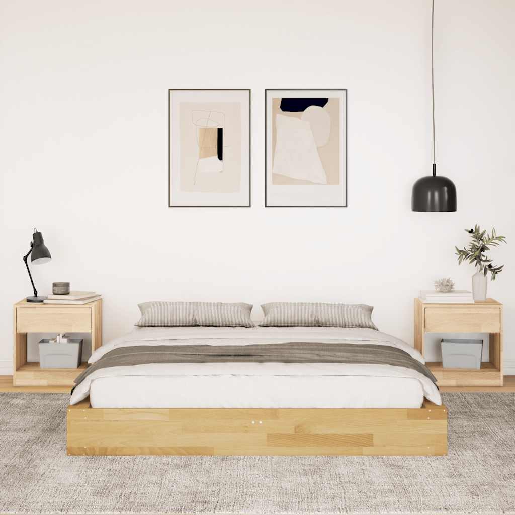 vidaXL Cadru de pat fără saltea 160x200 cm din lemn masiv de stejar vidaXL Cadru de pat fără saltea 160x200 cm din lemn masiv de stejar