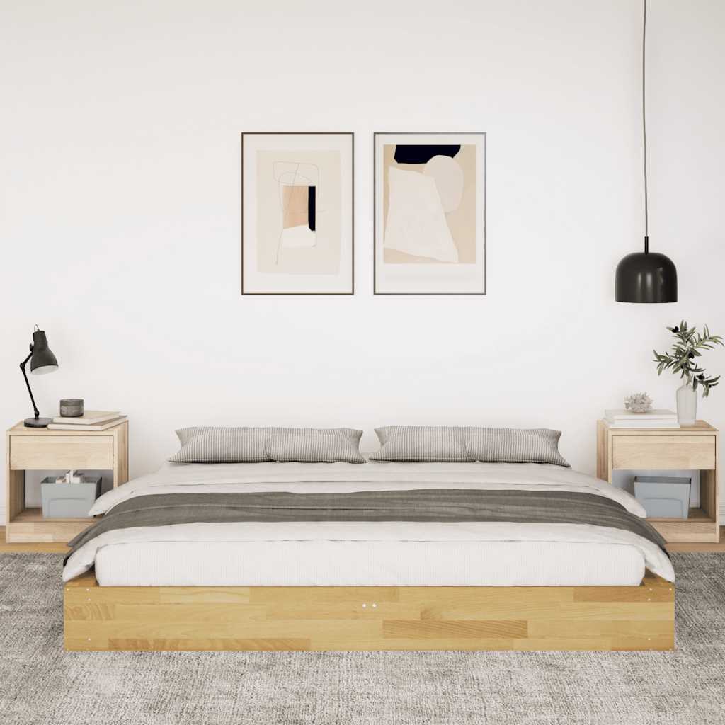 vidaXL Cadru de pat fără saltea 180x200 cm din lemn masiv de stejar vidaXL Cadru de pat fără saltea 180x200 cm din lemn masiv de stejar
