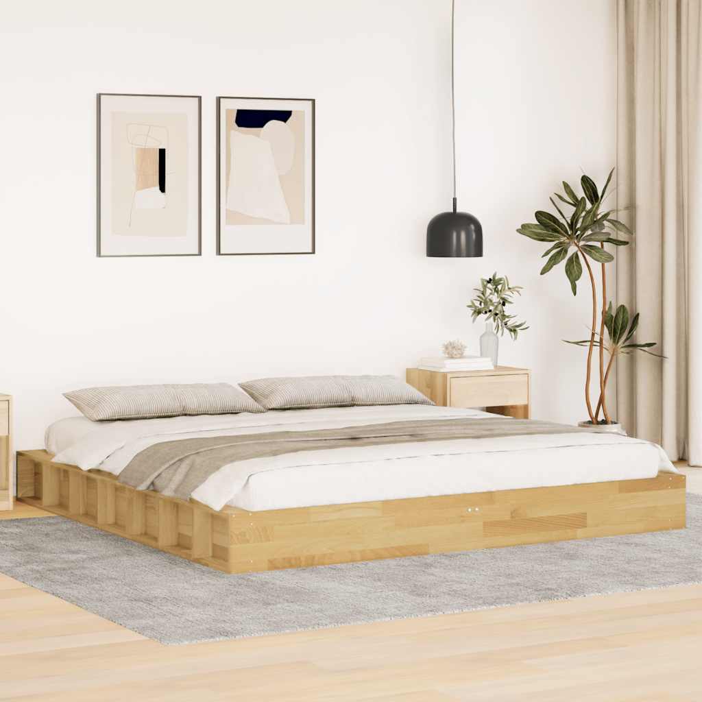 vidaXL Cadru de pat fără saltea 180x200 cm din lemn masiv de stejar vidaXL Cadru de pat fără saltea 180x200 cm din lemn masiv de stejar