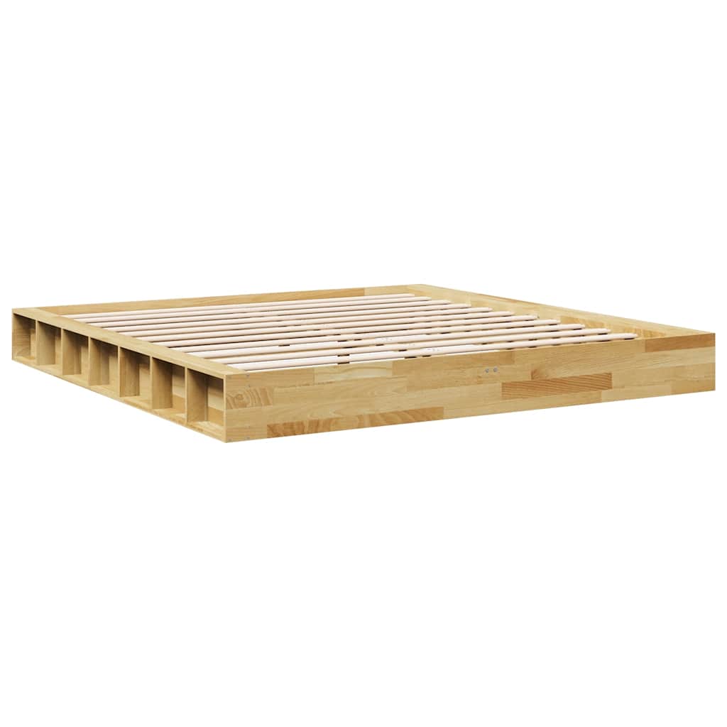 vidaXL Cadru de pat fără saltea 200x200 cm din lemn masiv de stejar vidaXL Cadru de pat fără saltea 200x200 cm din lemn masiv de stejar