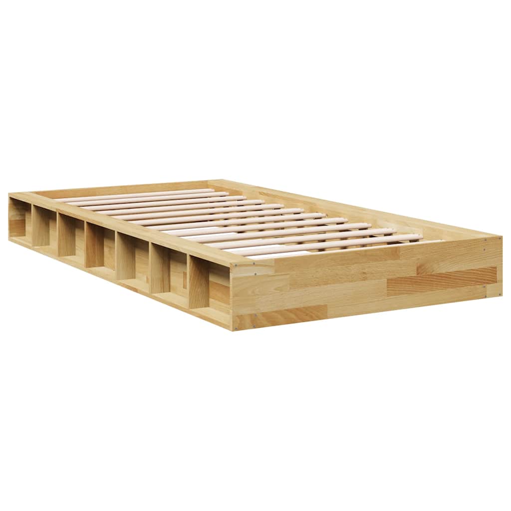 vidaXL Cadru de pat fără saltea 75x190 cm din lemn masiv de stejar vidaXL Cadru de pat fără saltea 75x190 cm din lemn masiv de stejar