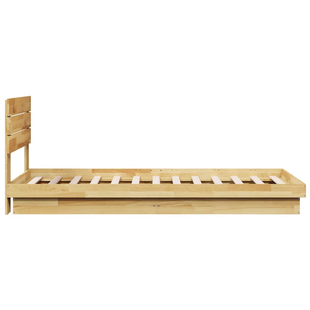 vidaXL Cadru de pat cu tăblie fără saltea 80x200 cm lemn masiv stejar