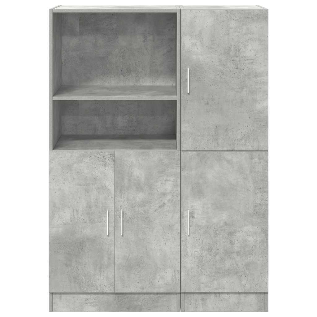 vidaXL Set dulap de bucătărie 2 piese Lemn prelucrat gri beton