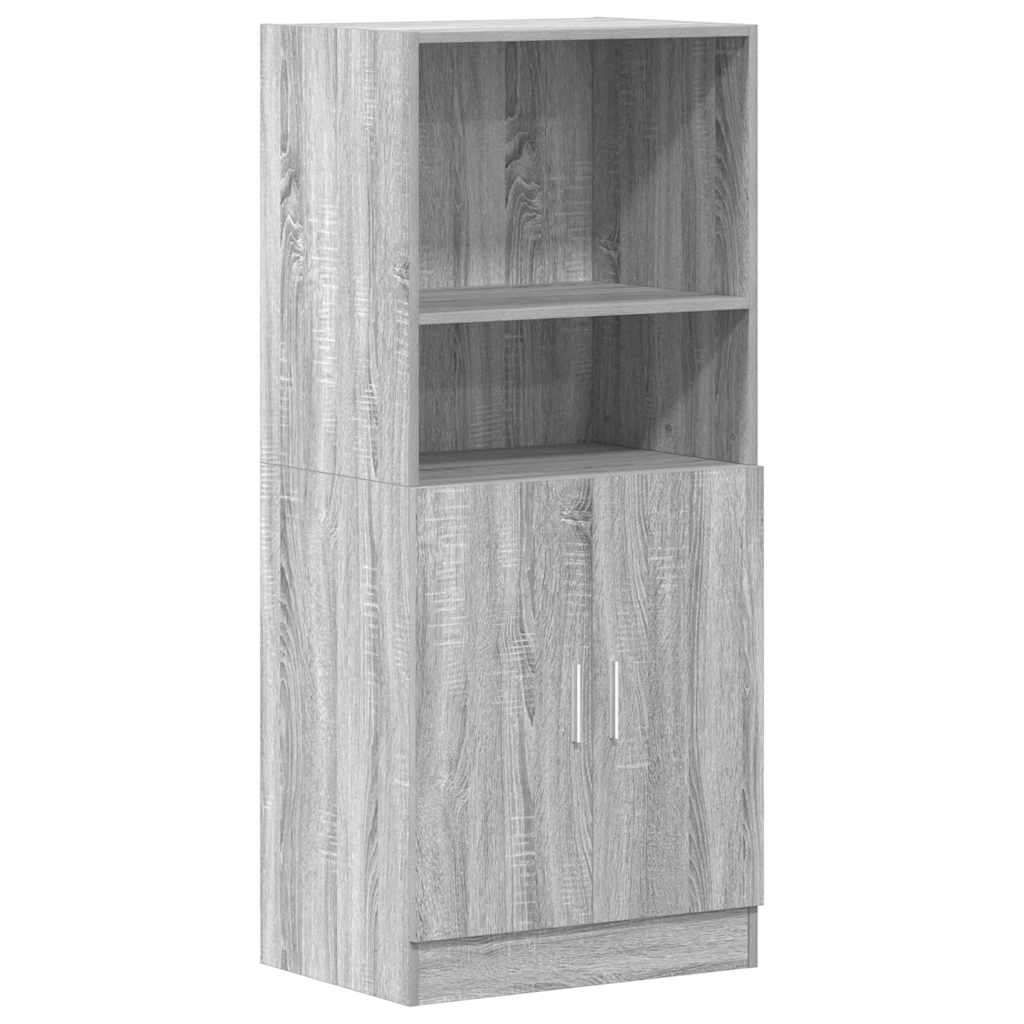 vidaXL Set dulap de bucătărie din 3 piese, gri Sonoma, lemn derivat