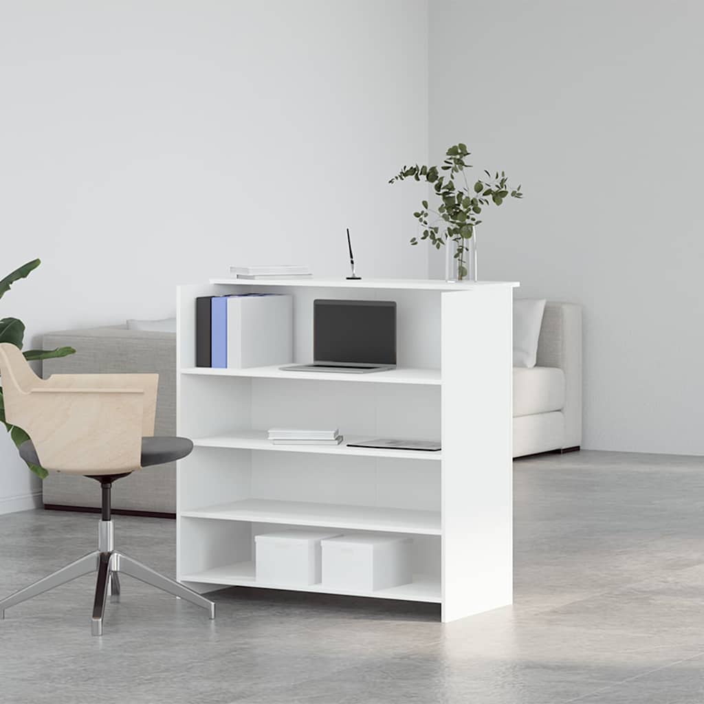 vidaXL Birou de recepție alb 100x50x103,5 cm din lemn prelucrat