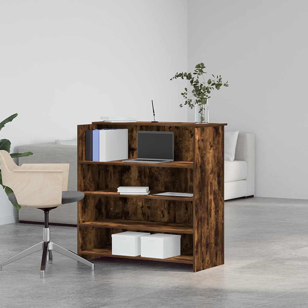 vidaXL Birou de recepție stejar afumat 100x50x103,5 cm lemn prelucrat