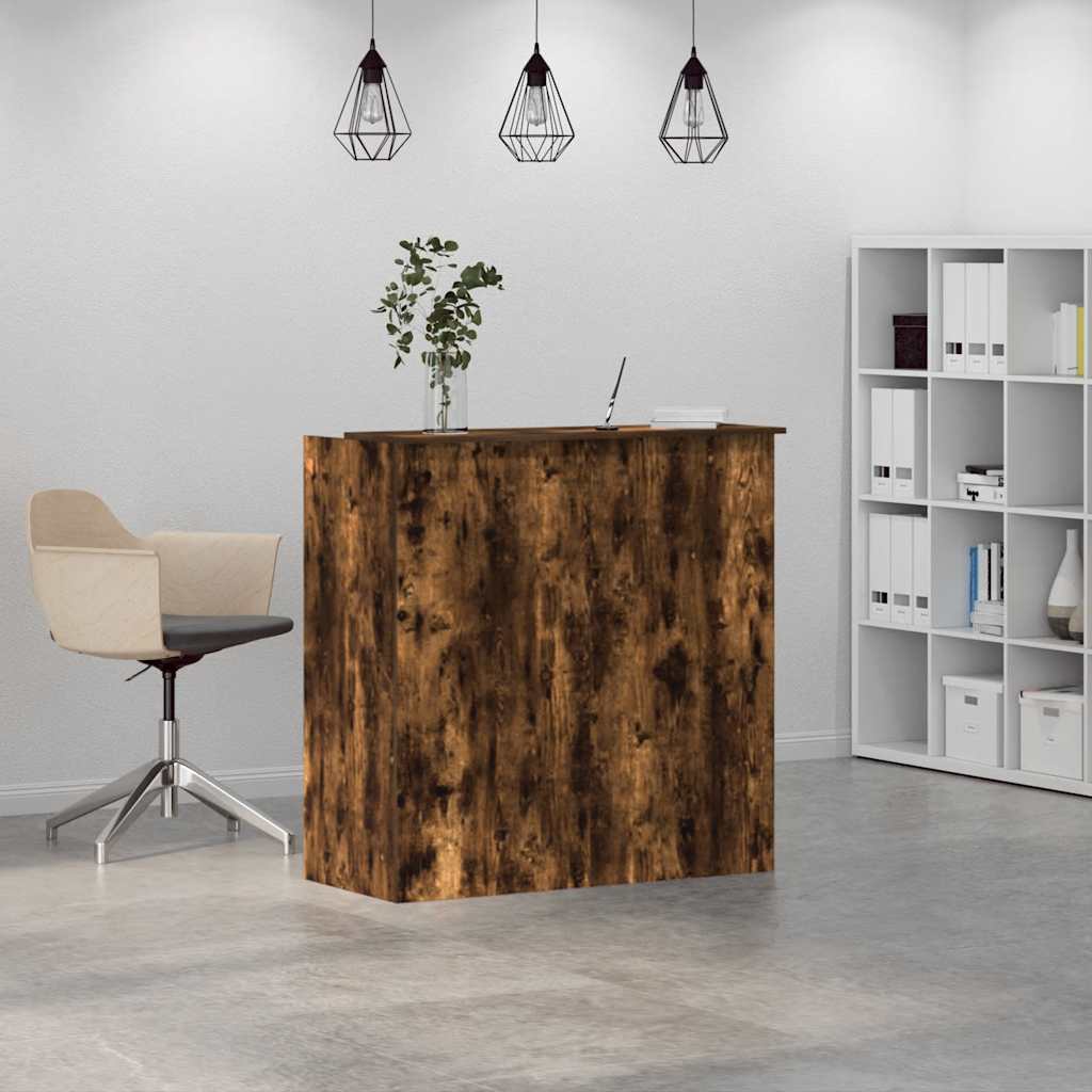 vidaXL Birou de recepție stejar afumat 100x50x103,5 cm lemn prelucrat