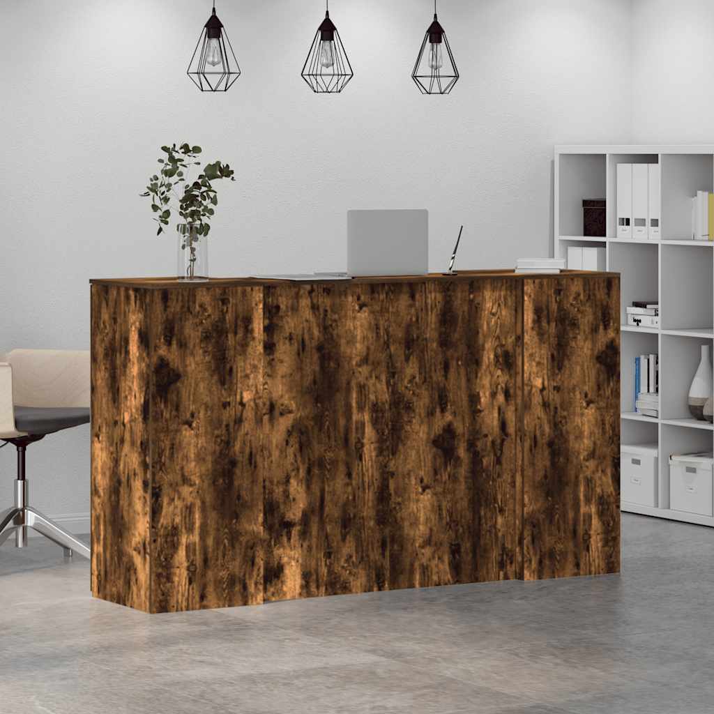 vidaXL Birou de recepție stejar afumat 180x50x103,5 cm lemn prelucrat