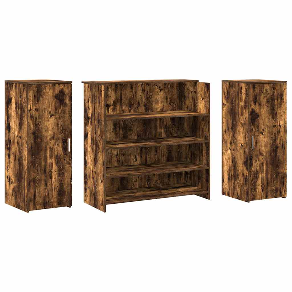 vidaXL Birou de recepție stejar afumat 180x50x103,5 cm lemn prelucrat
