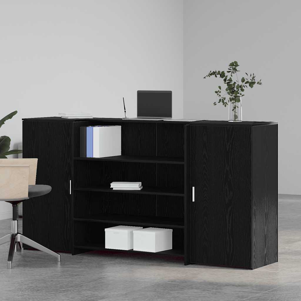 vidaXL Birou de recepție Stejar negru 200x50x103,5 cm Lemn prelucrat vidaXL Birou de recepție Stejar negru 200x50x103,5 cm Lemn prelucrat
