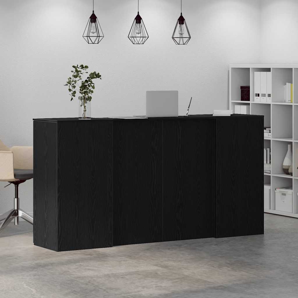 vidaXL Birou de recepție Stejar negru 200x50x103,5 cm Lemn prelucrat vidaXL Birou de recepție Stejar negru 200x50x103,5 cm Lemn prelucrat