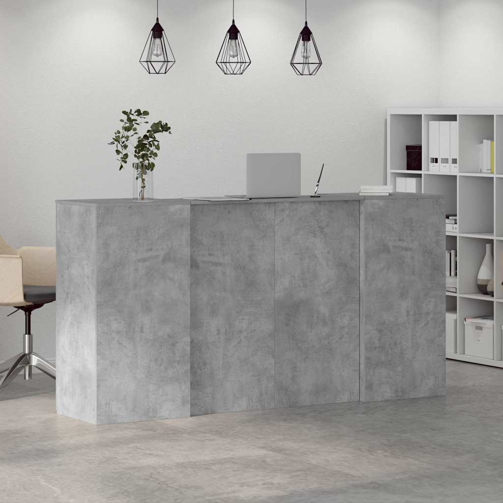 vidaXL Birou de recepție Gri beton 200x50x103,5 cm Lemn prelucrat vidaXL Birou de recepție Gri beton 200x50x103,5 cm Lemn prelucrat
